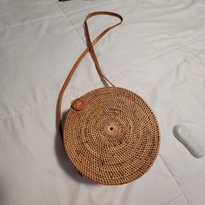 Straw Round Rattan Crossbody Bag